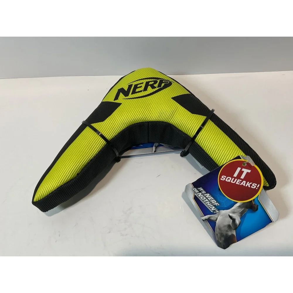 Nerf‎ Dog Trackshot Boomerang Dog Toy Red Yellow Chew Squeak M